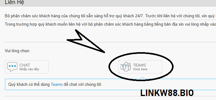 Liên hệ CSKH W88 thông qua Teams Liên hệ CSKH W88 thông qua Teams